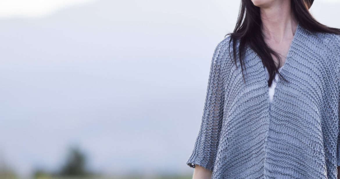 Drop Stitch Cotton Easy Kimono Knitting Pattern Mama In A