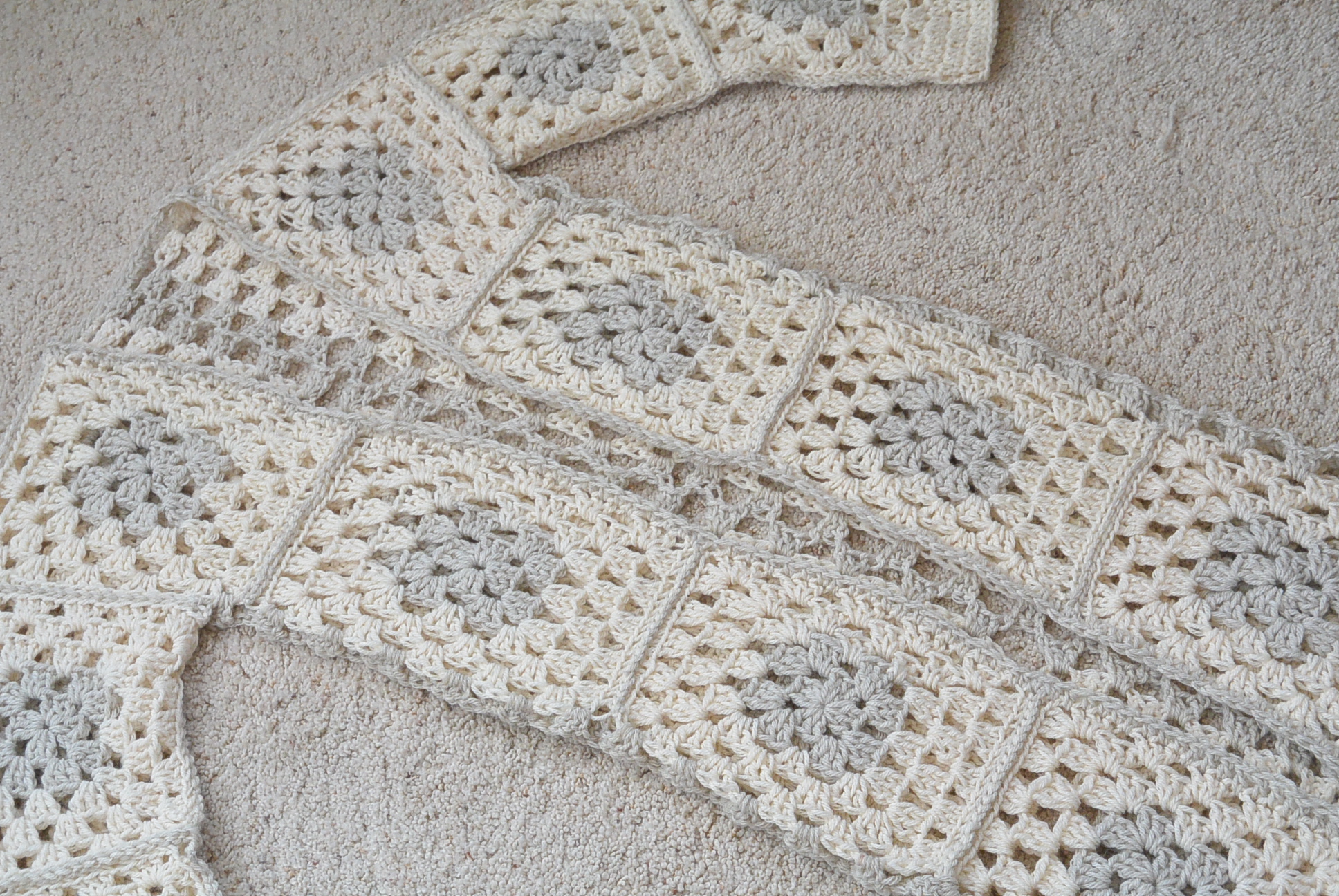 CROCHET PATTERN: Cute Letterman Crochet Granny Square Cardigan 