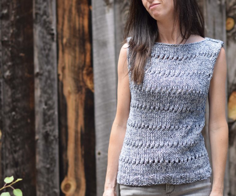 Eyelet Sleeveless Top Easy Knitting Pattern Mama In A Stitch