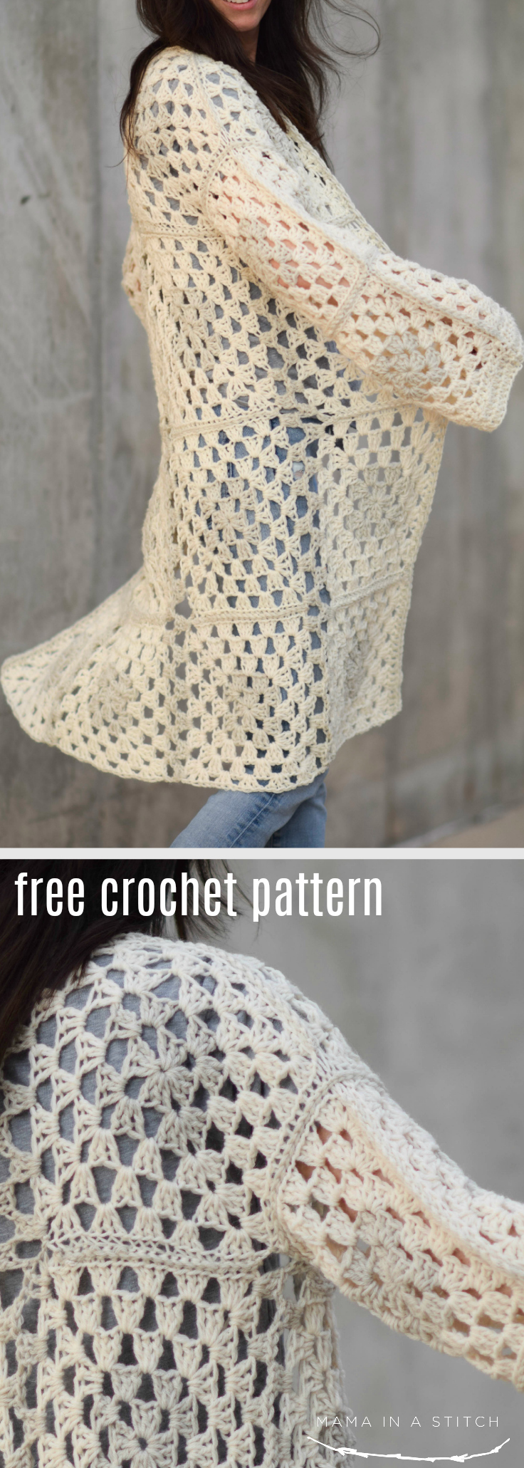 Arlo Granny Square Crocheted Cardigan Pattern