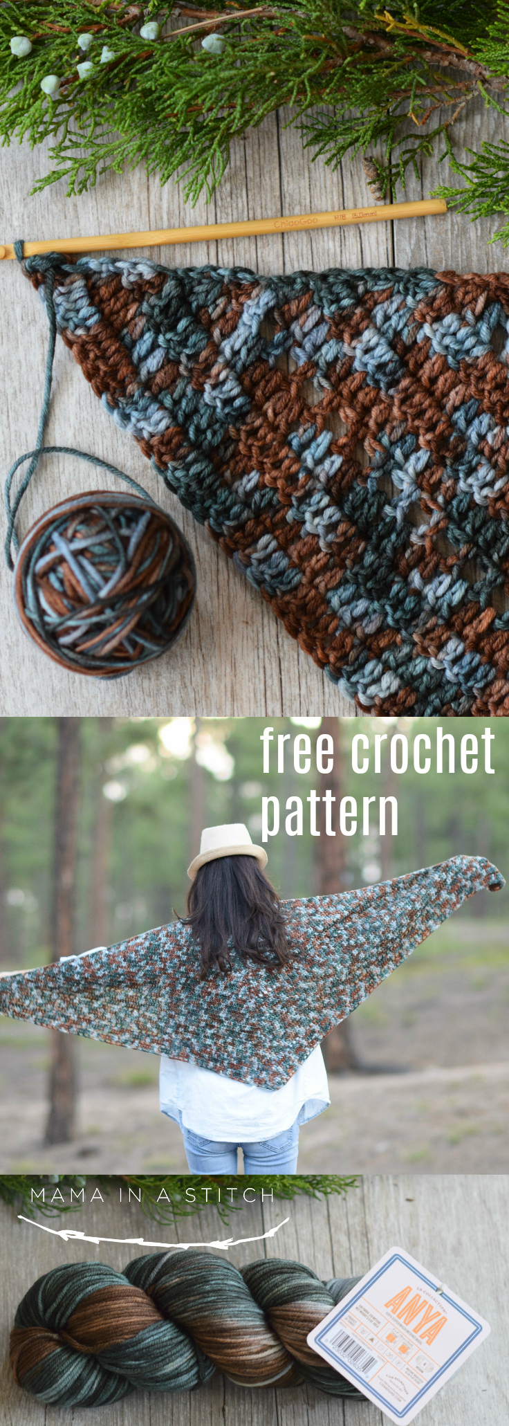 Anya Fall Triangle Scarf Crochet Pattern