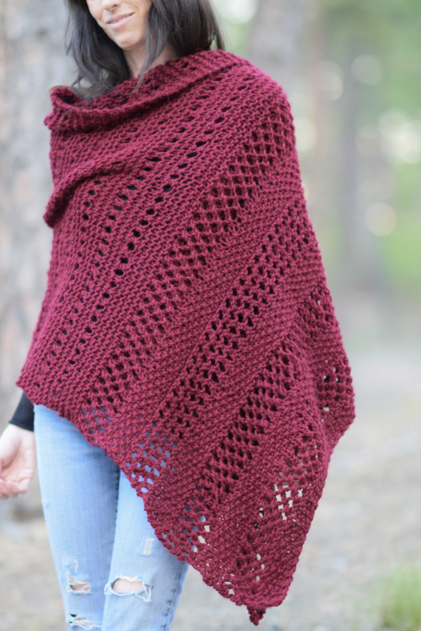 Merlot Alpaca Wrap Shawl Knitting Pattern