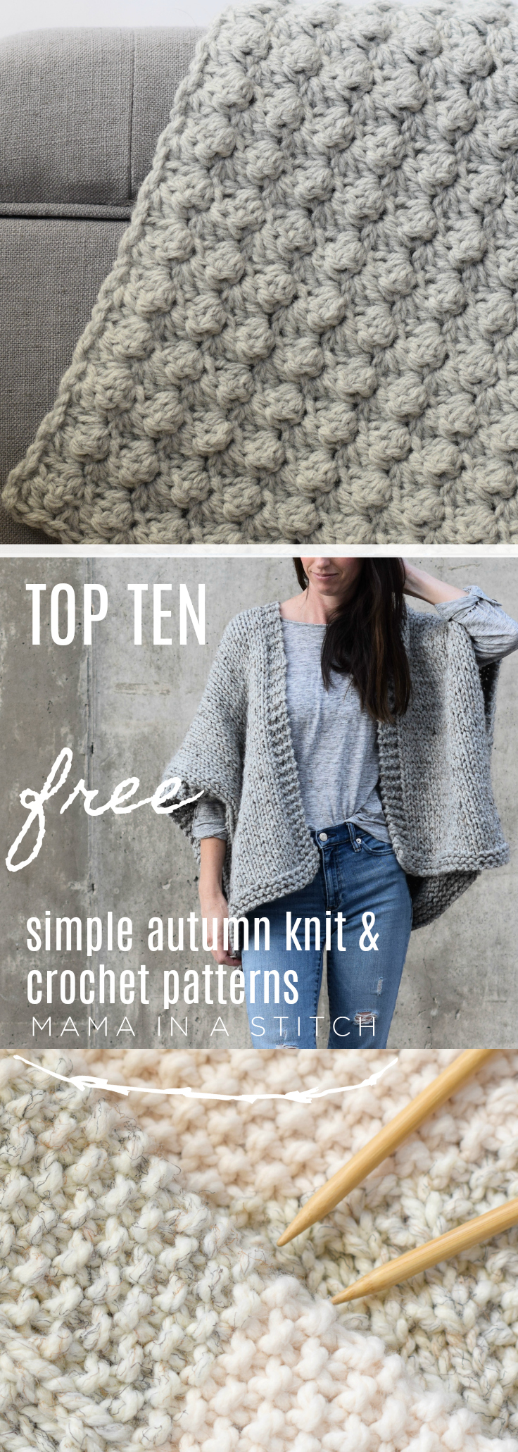 Mama In A Stitch Top Fall Knitting and Crochet Patterns