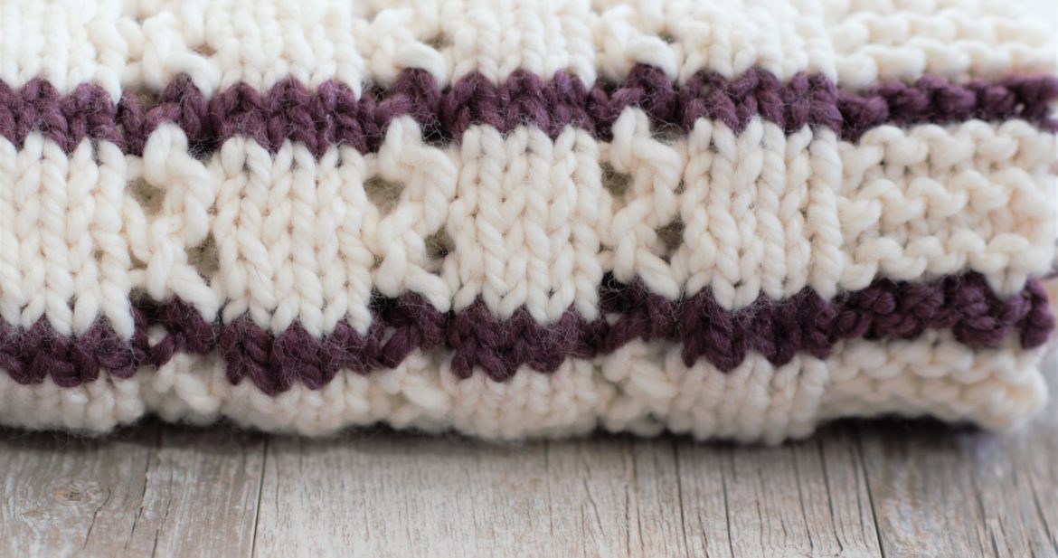 Stripes Eyelets Urban Easy Blanket Knitting Pattern Mama