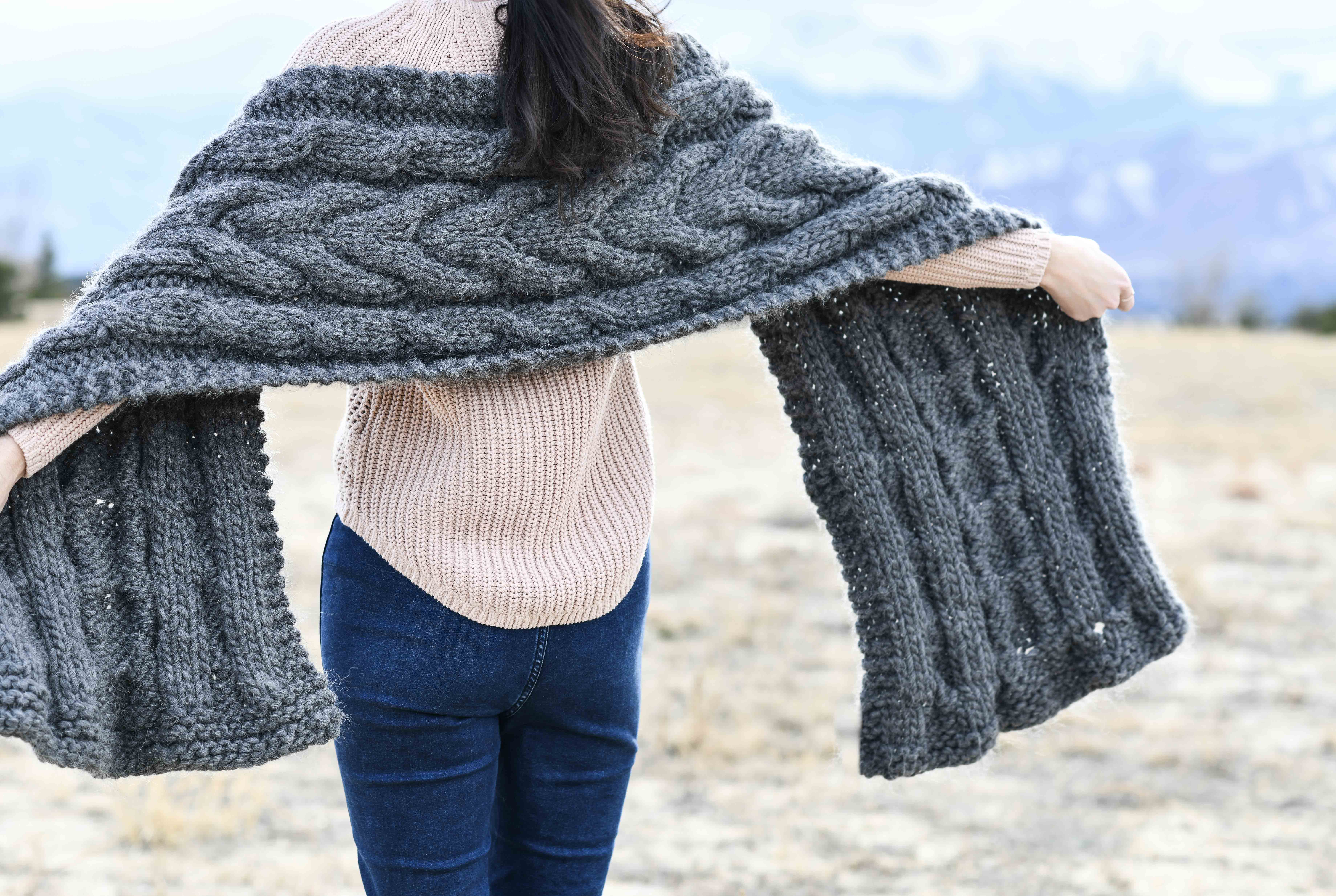simple cable knit scarf pattern
