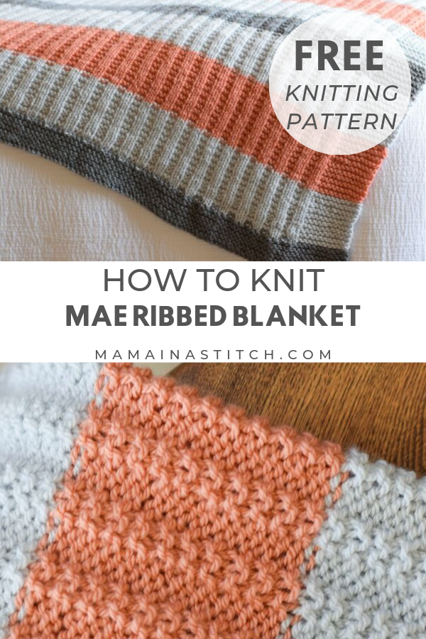 Mae Ribbed Blanket Easy Knitting Pattern