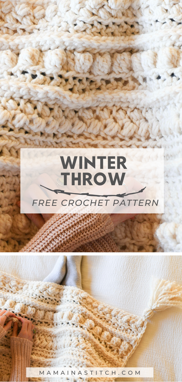 Chunky Sampler Blanket Crochet Pattern - Wintertide Throw
