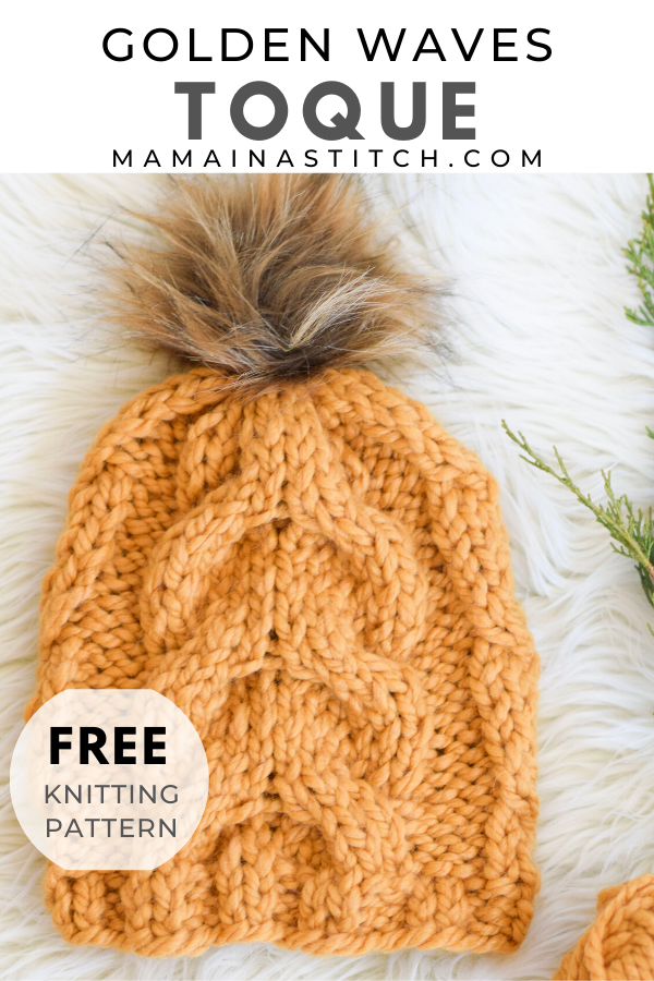 How To Knit A Cable Hat - Golden Waves Toque