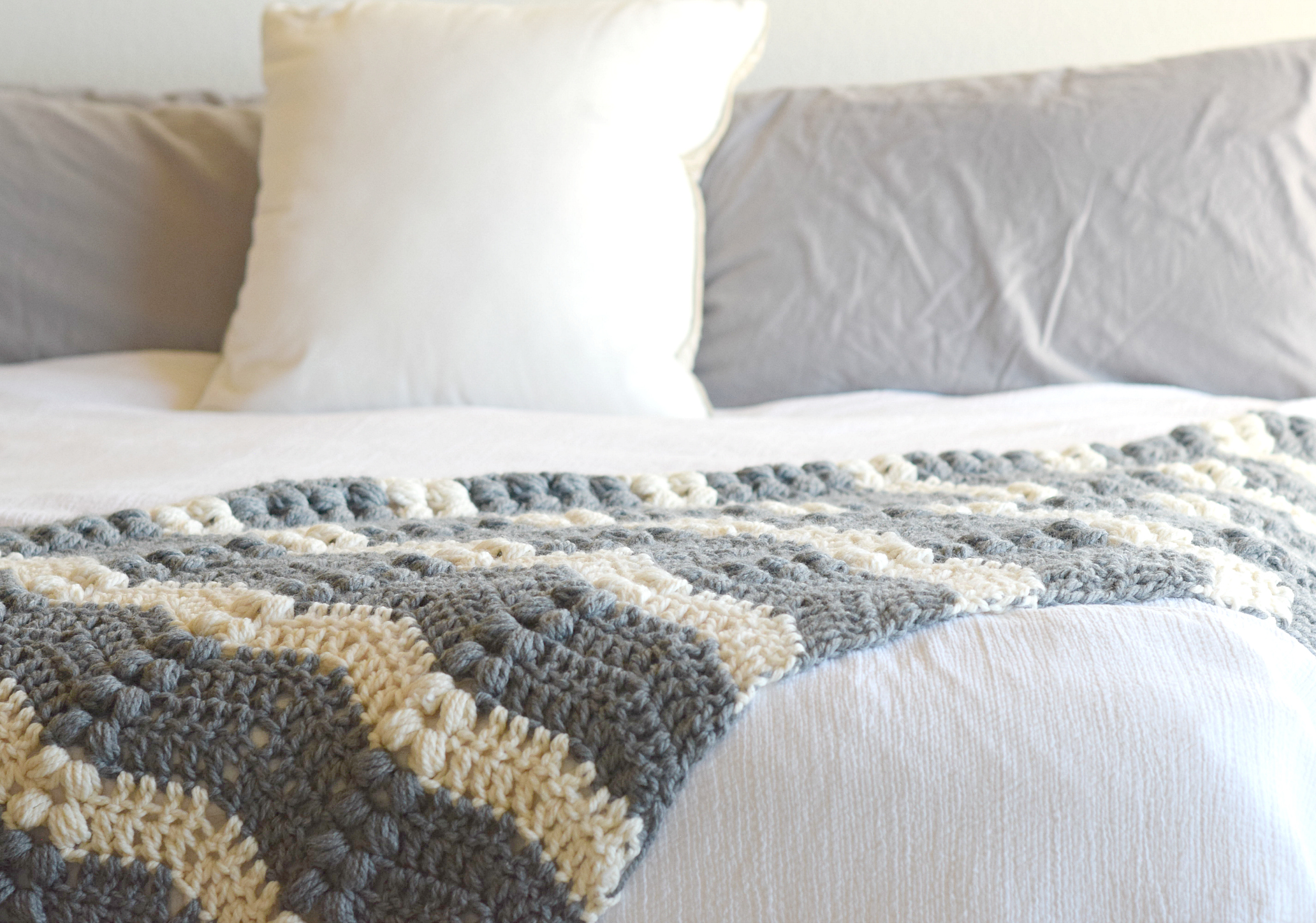 Detailed, Modern Crochet Blanket Tutorial + Free Pattern » Make & Do Crew