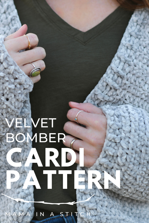 Velvet Bomber Cardigan Crochet Pattern