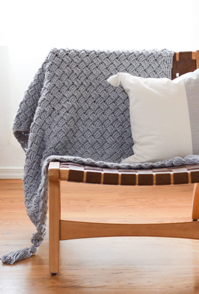 Basketweave blanket crochet pattern