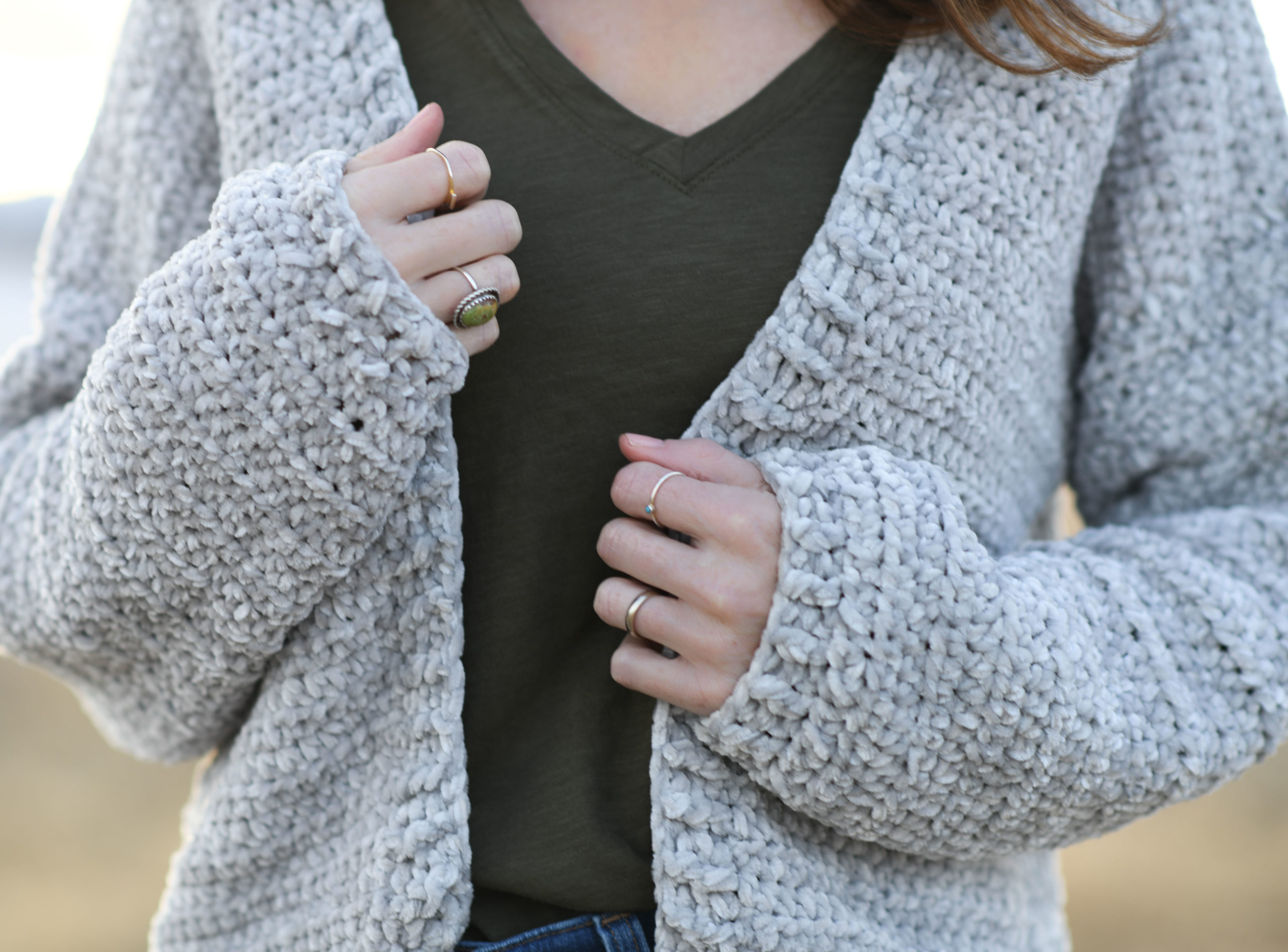 Velvet Bomber Cardigan Crochet Pattern