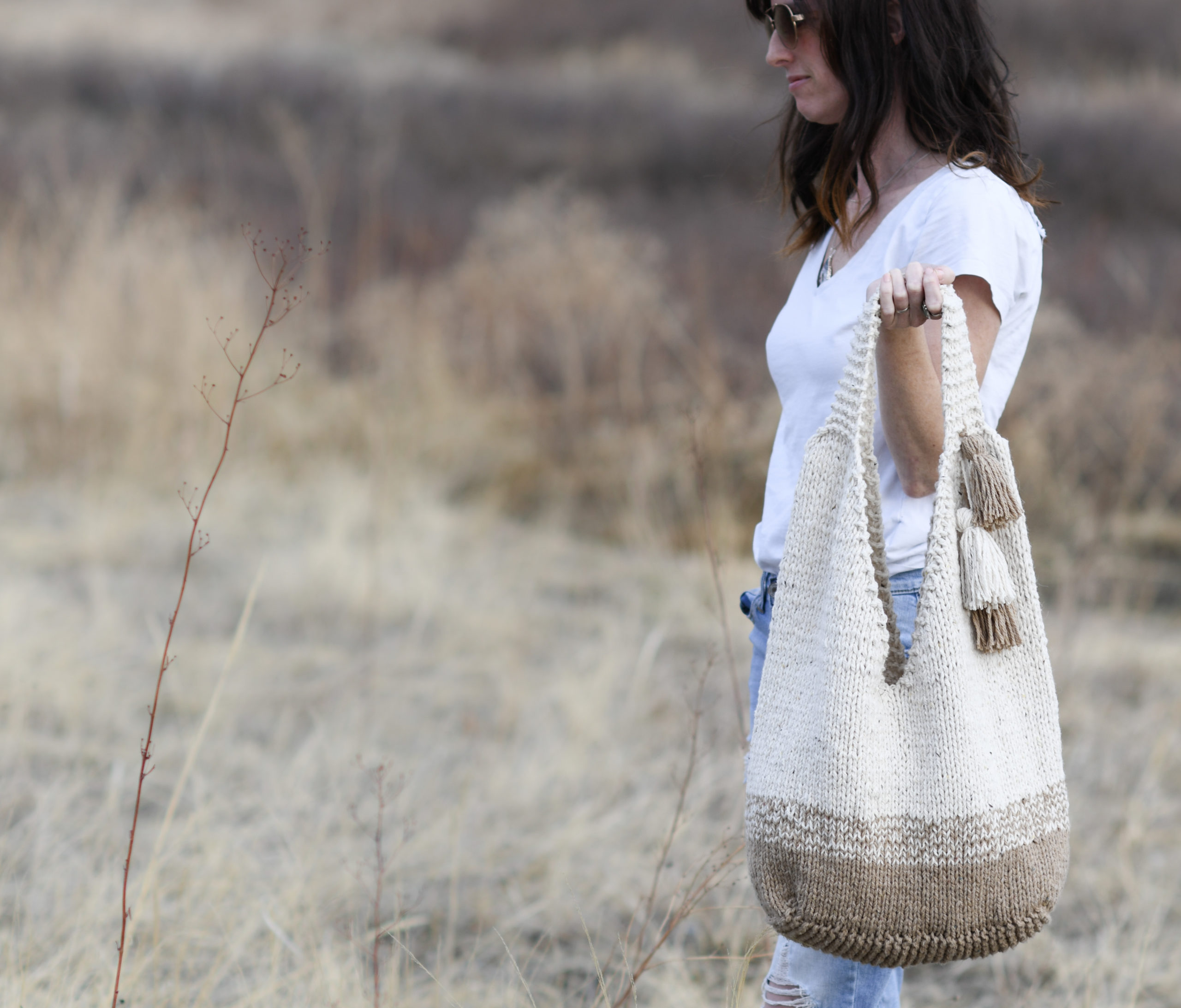 Hanna Tote Bag - Free Knitting Pattern For Women in Paintbox Yarns