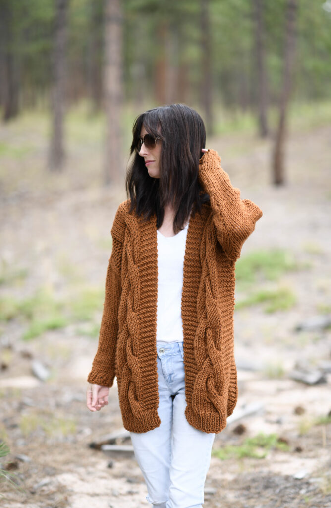 Cozy Cable Knit Cardigan, Chunky Wool Cardigan 