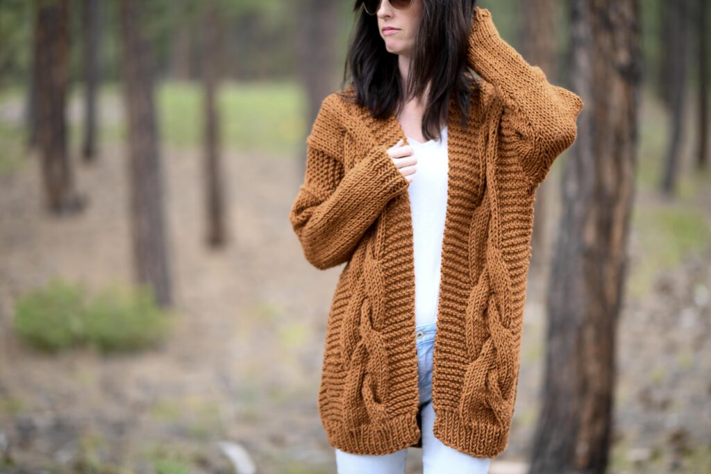 cable knit cardigan
