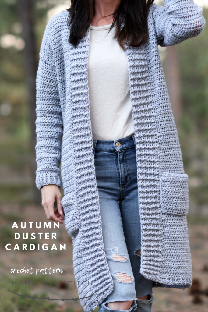 Long Crocheted Cardigan - Autumn Duster – Mama In A Stitch