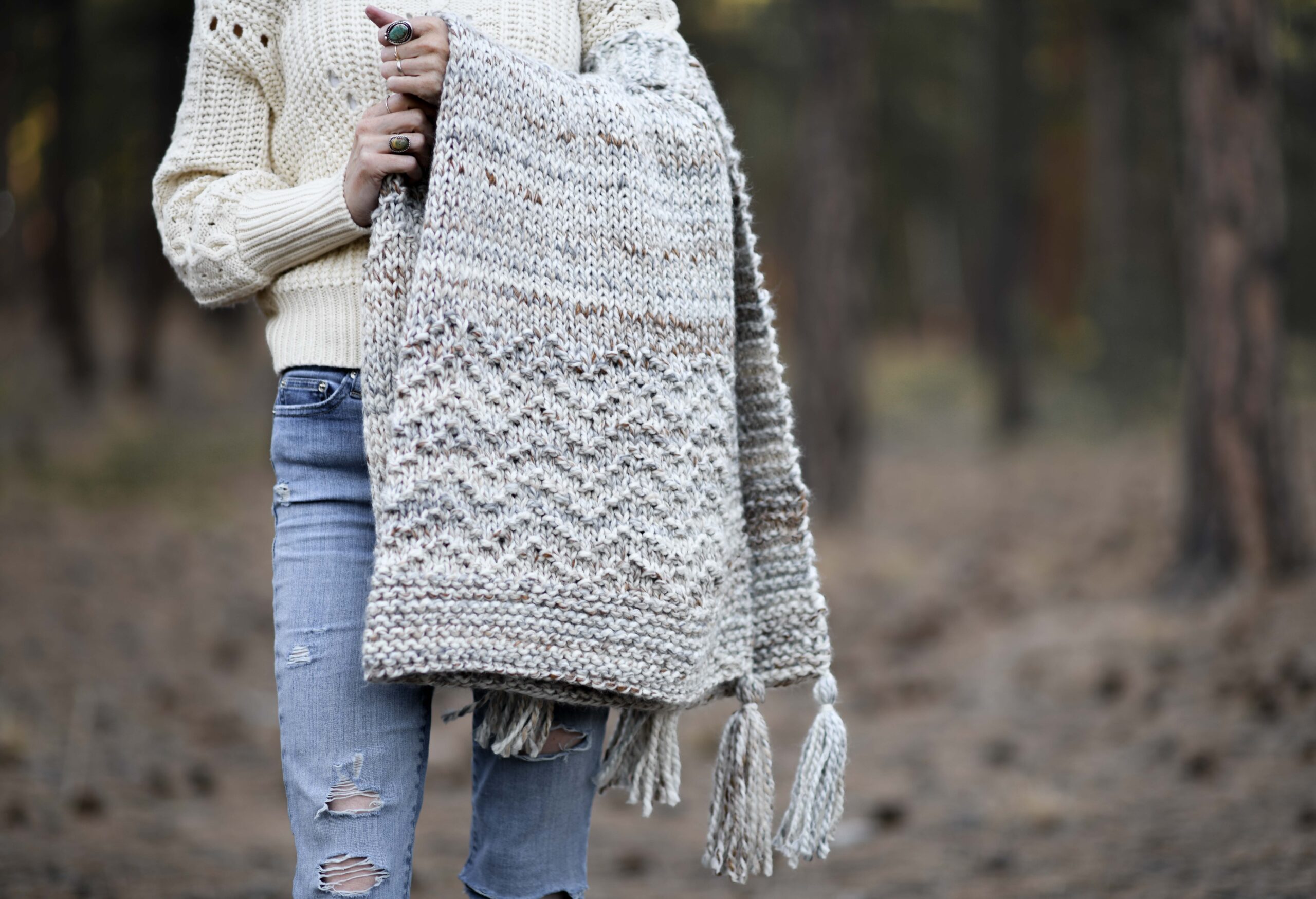 Modern Mountain Throw Knitting Pattern