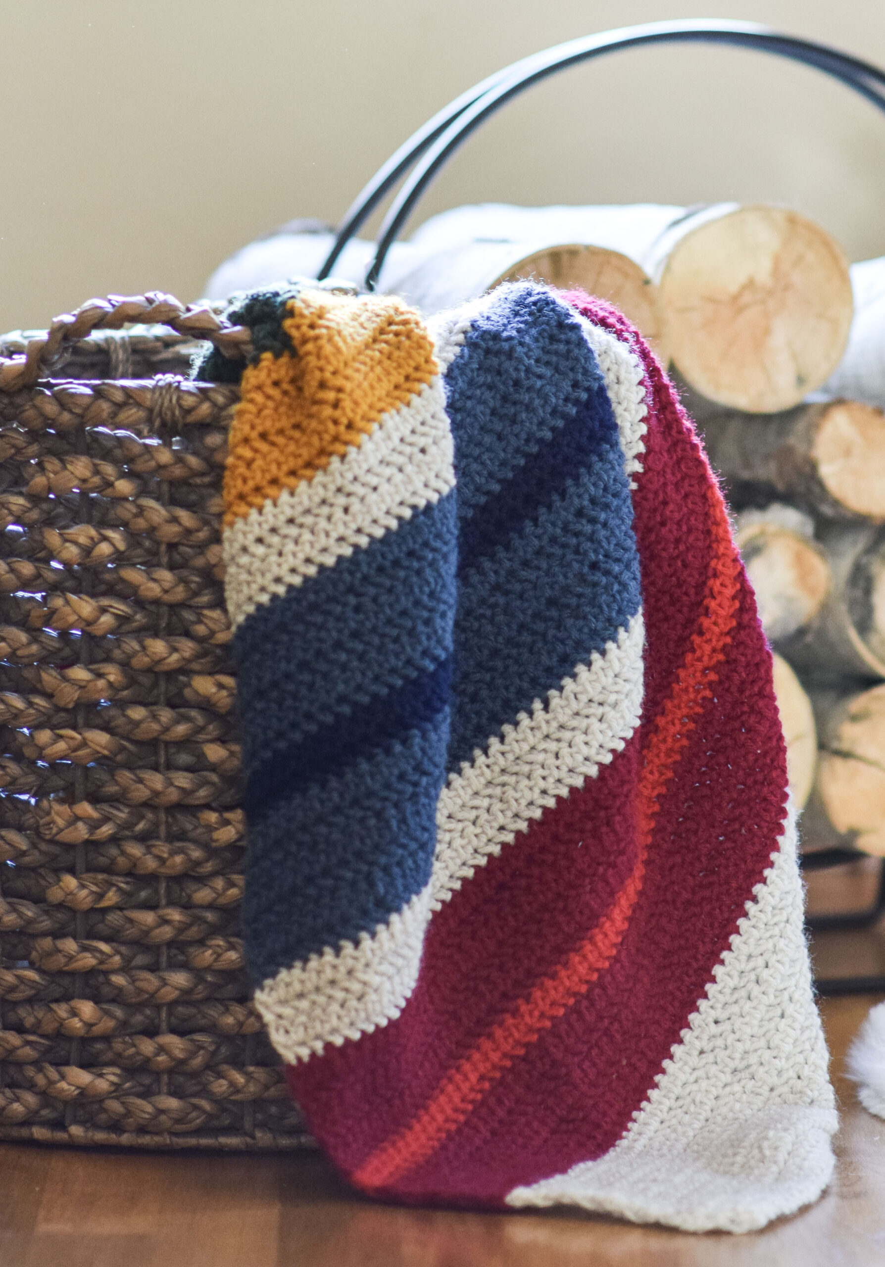 Cabin Stripes Blanket Crochet Pattern – Mama In A Stitch