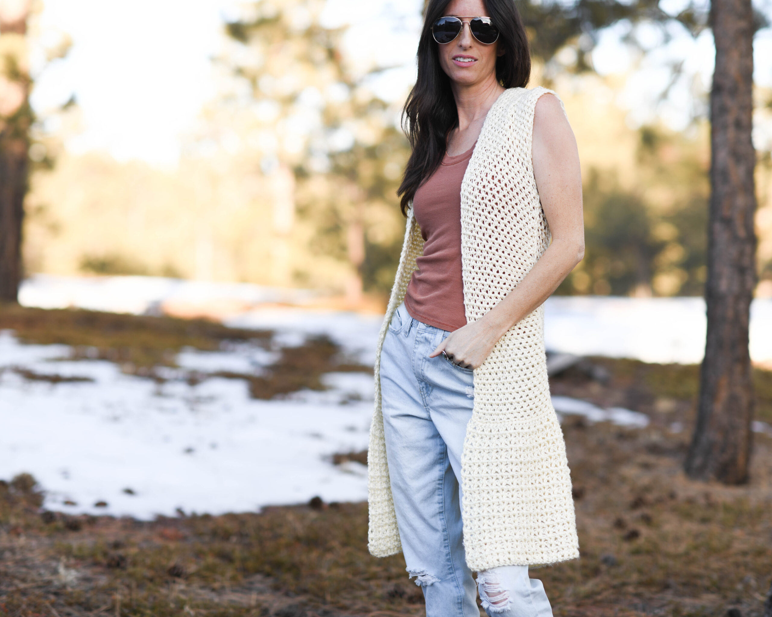 Lotus Longline Vest Crochet Pattern