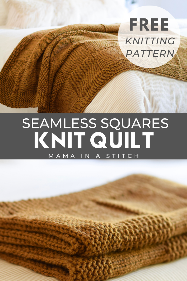 Knit Squares Blanket Seamless Quilt