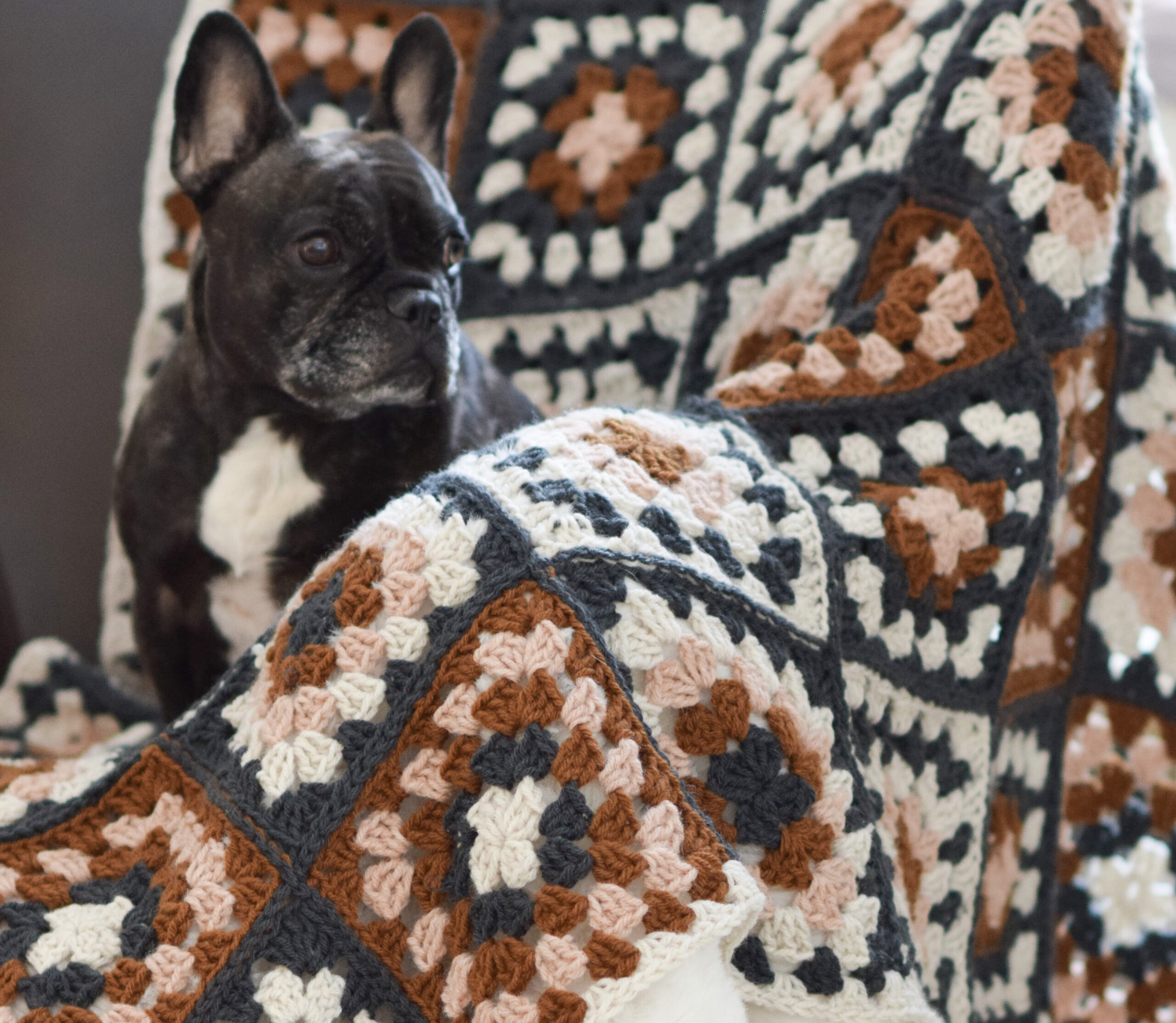 Granny square Blanket Afghan Vintage 1970s/Vintage Granny Square Afghan ...