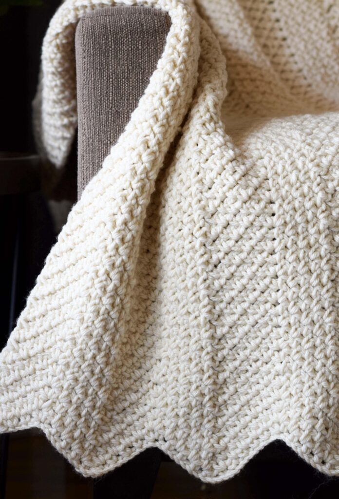 Ripple Moss Stitch Crochet Blanket Pattern