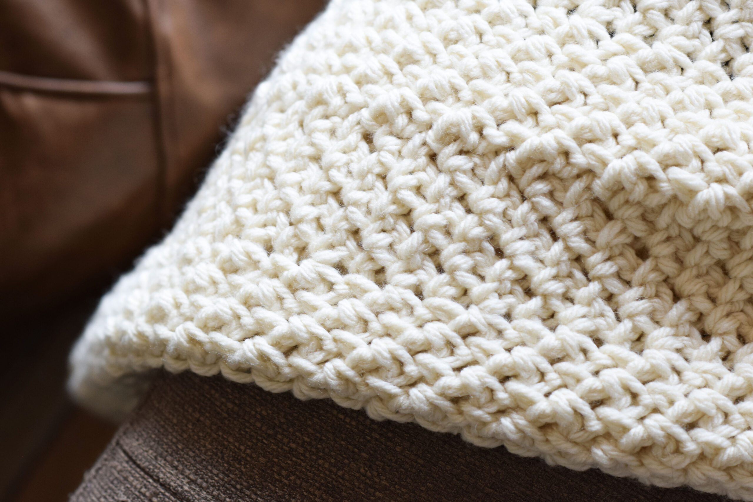 One Skein Moss Stitch Blanket