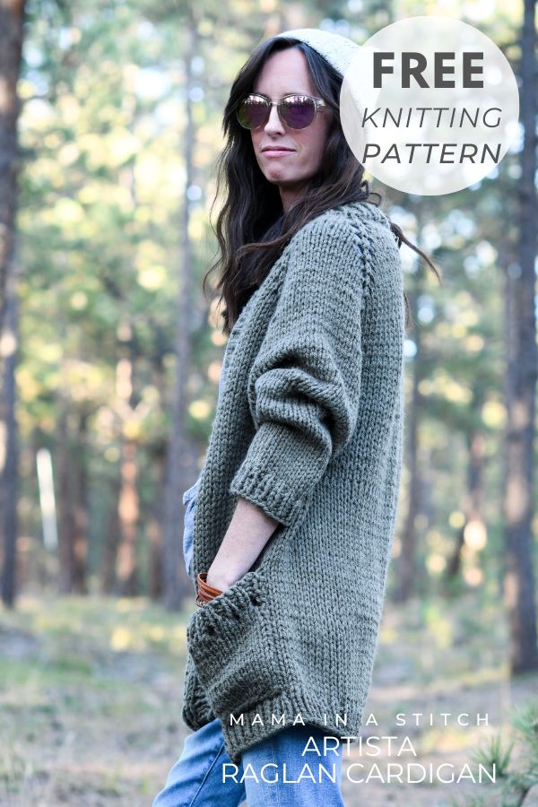 Simple Raglan Cardigan Knitting Pattern