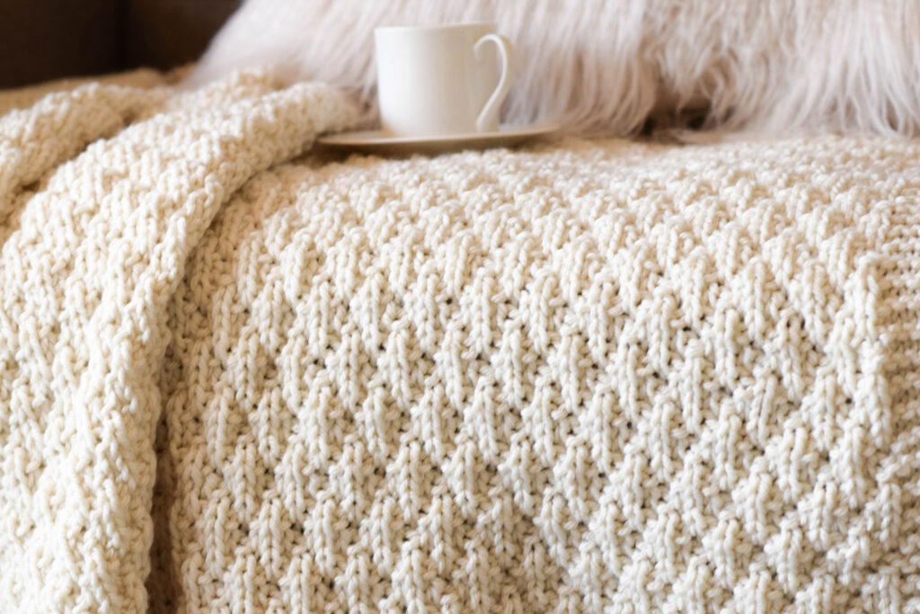 Seer Sucker Knit Stitch Blanket Pattern