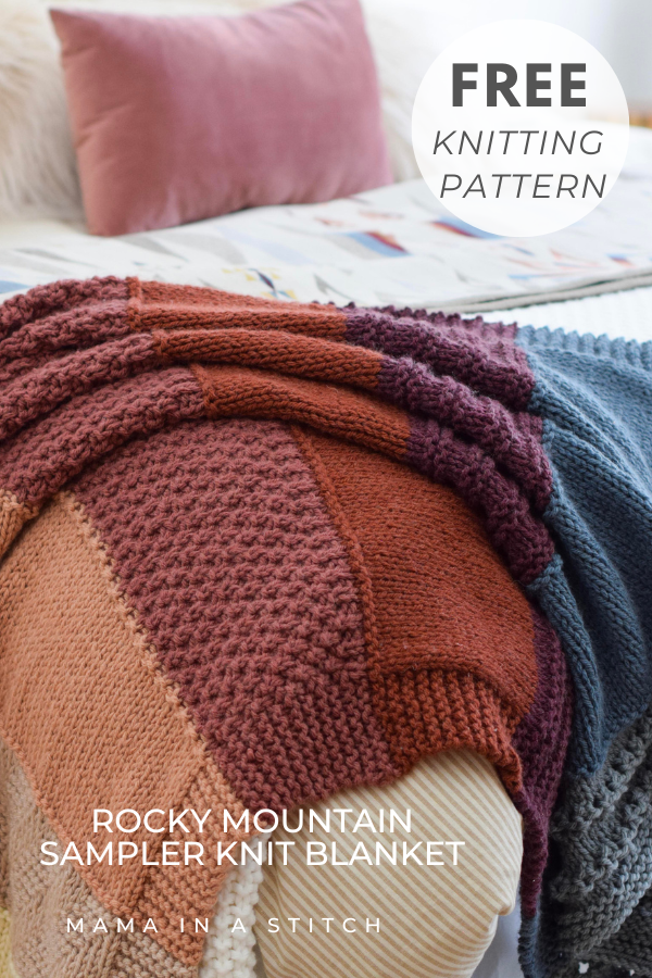 Rocky Mountain Sampler Blanket Knitting Pattern