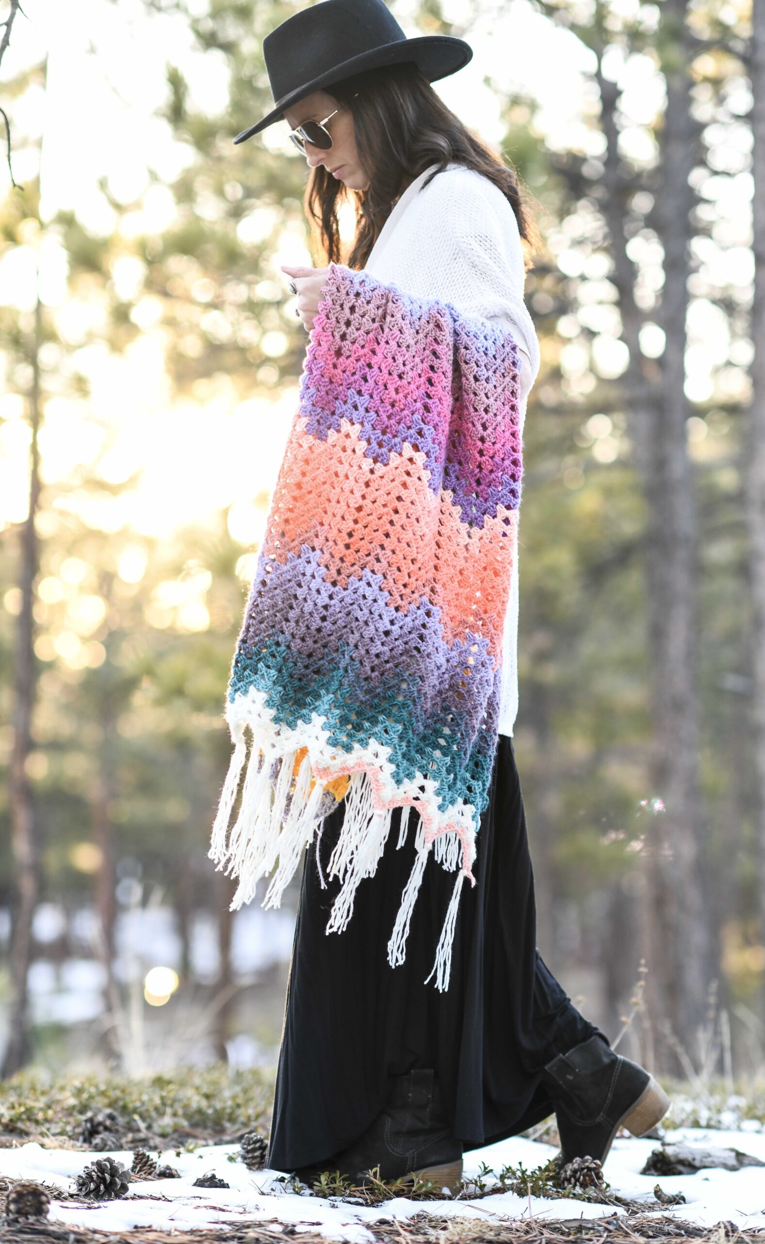 Desert Landscape Wrap Crochet Pattern - Hooked on Homemade Happiness