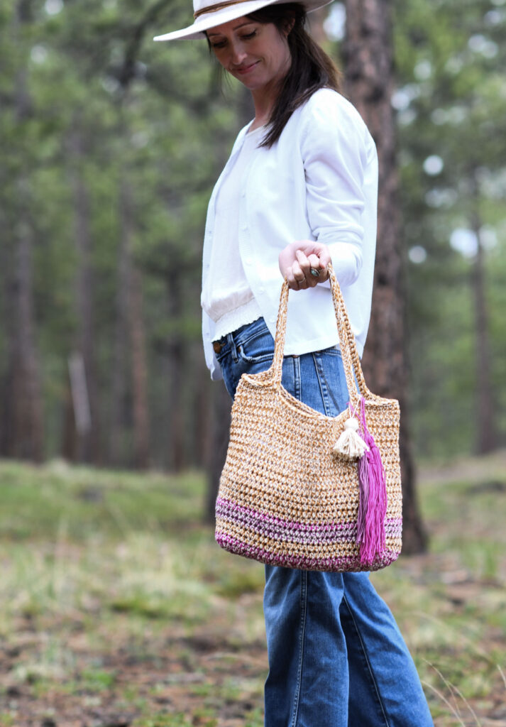 Crochet crochet clutch bag pattern, raffia straw purse