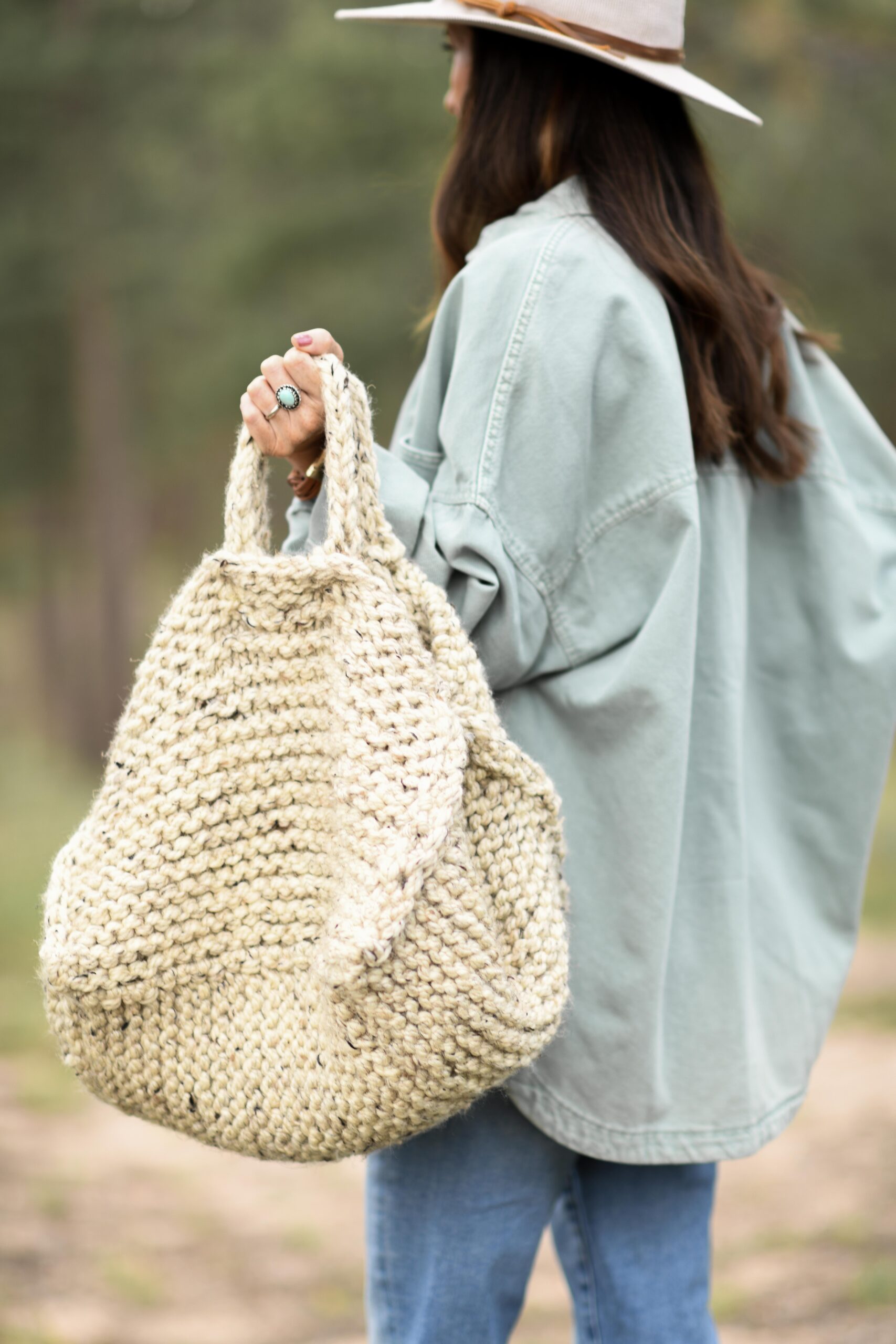 Knit Tote Bag - Shoulder Bags