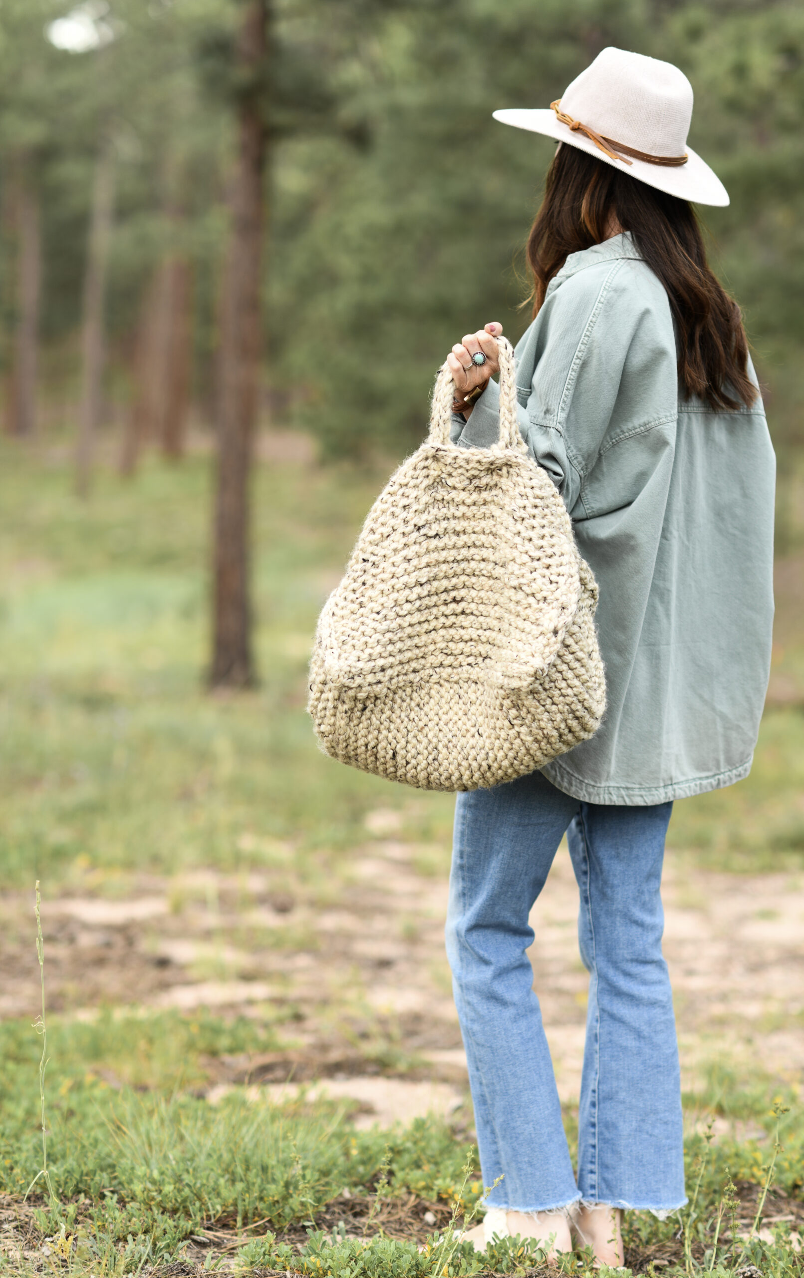 CHECKERED MINI Knit Tote Bag