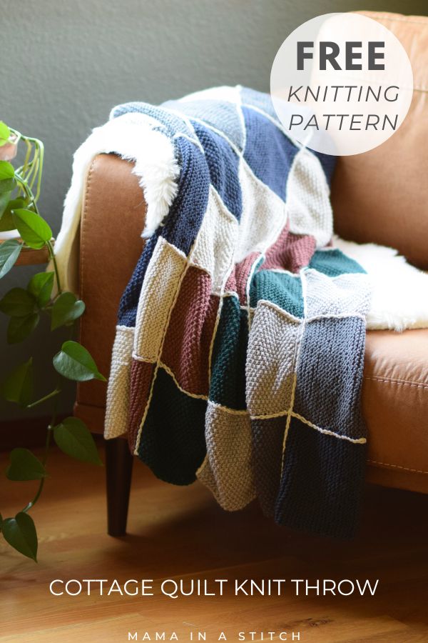 Cottage Quilt Knit Blanket Pattern