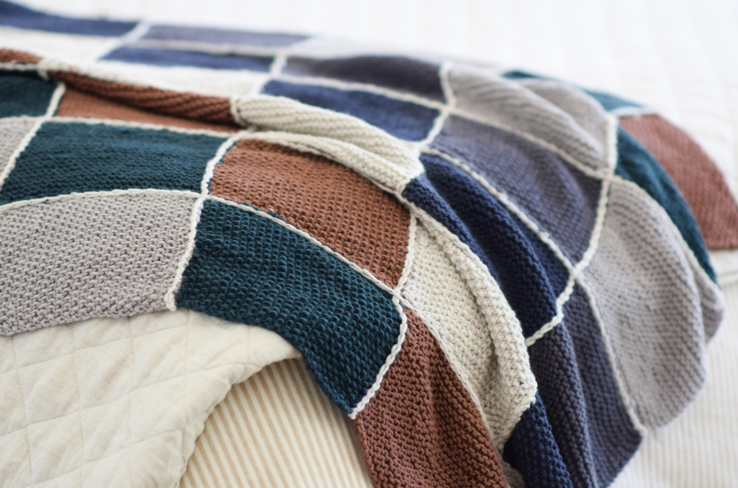 Cottage Quilt Knit Blanket Pattern