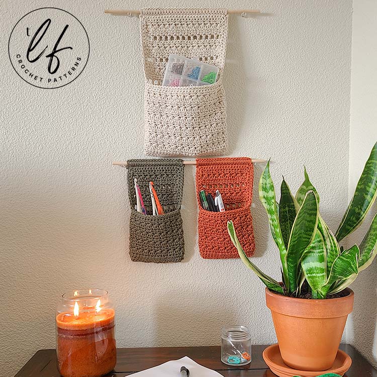 Hanging Crocheted Storage Baskets