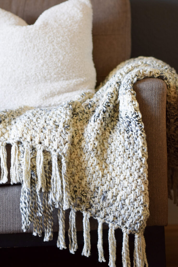 Woven Moss Stitch Crochet Afghan