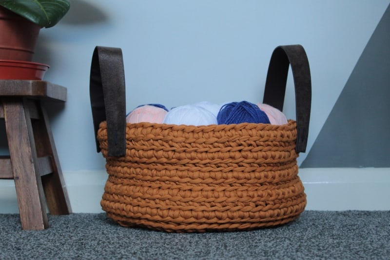 Crocheted Basket with Handles