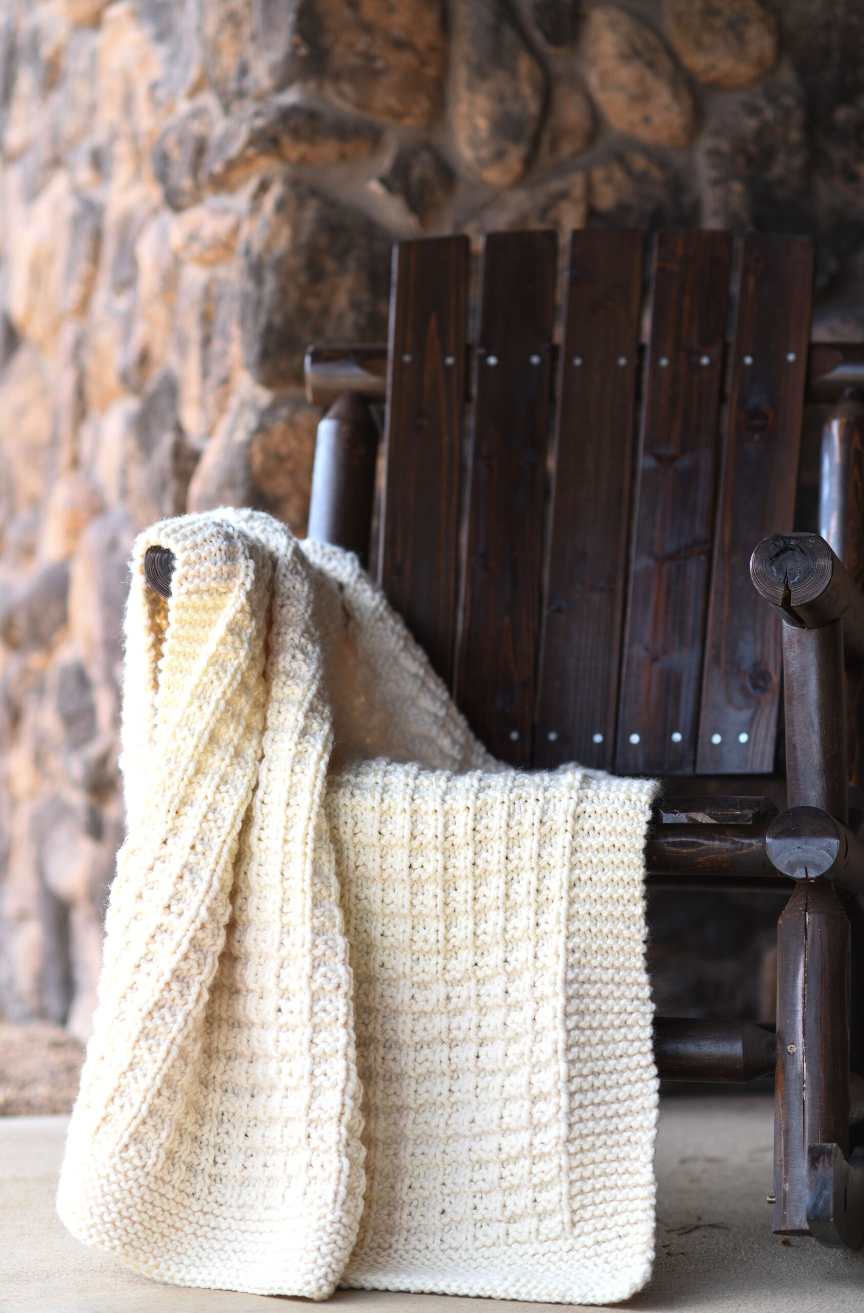 Gorgeous Waffle Stitch Knit Blanket Pattern