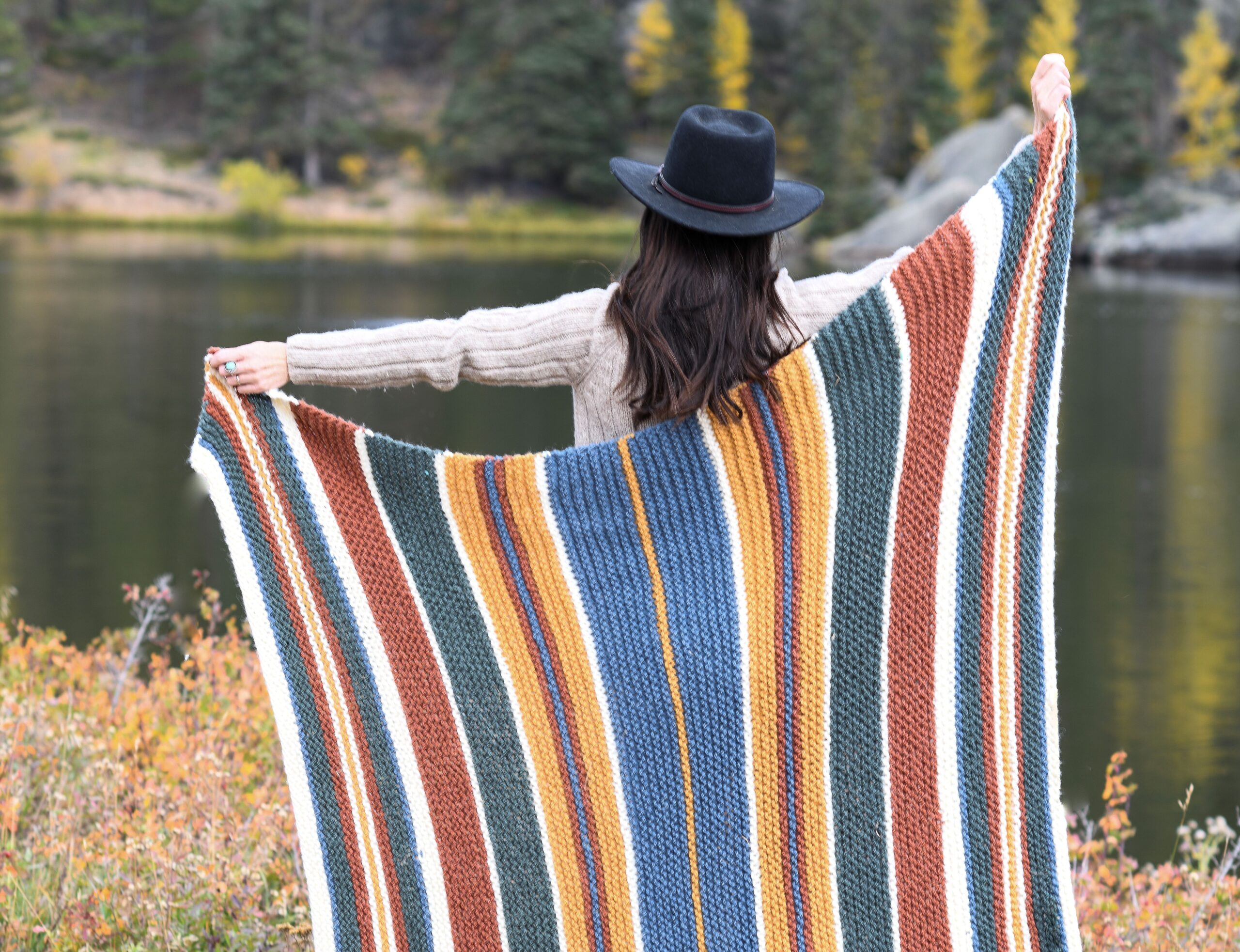 Yellowstone Easy Striped Knit Blanket Pattern