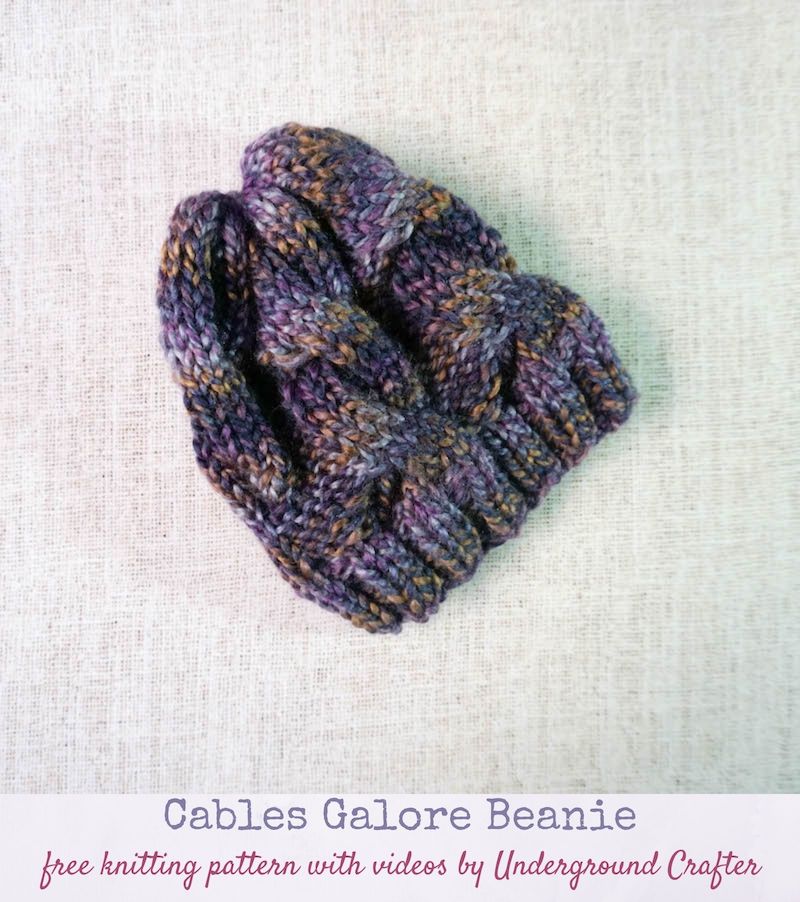 Cable Knit Hat Free Pattern