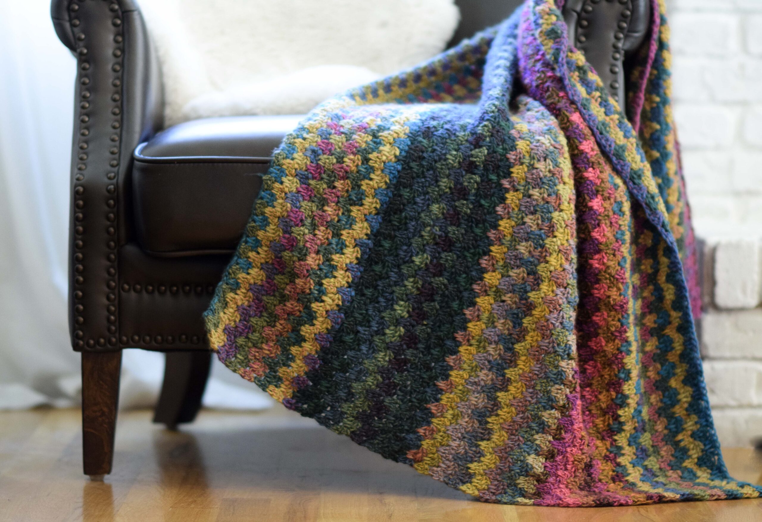Mountain Throw Colorful Blanket Crochet Pattern