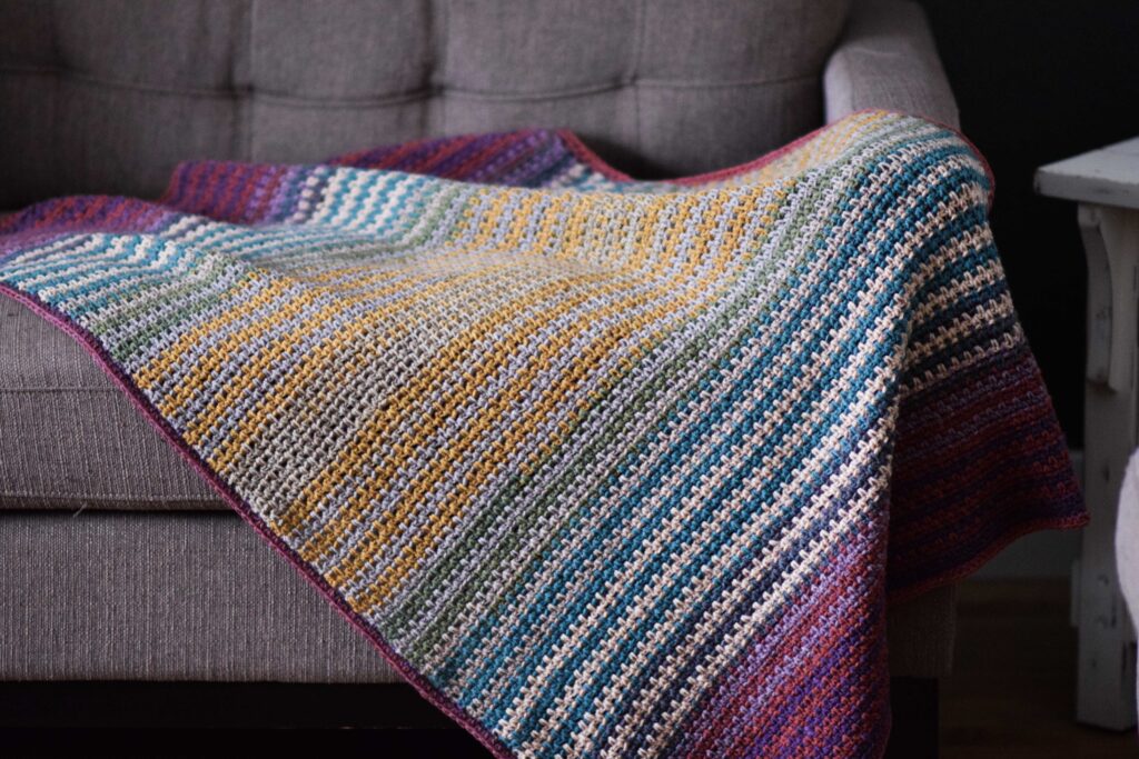 Striped Mandala Yarn Crochet Blanket Pattern