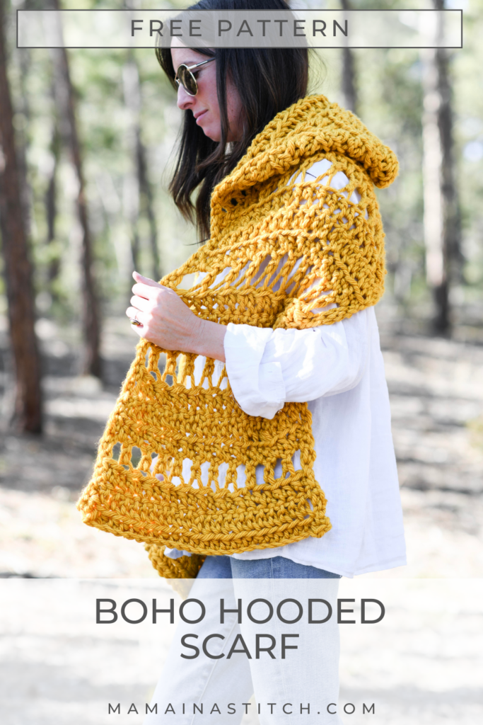 Boho Hooded Scarf Crochet Pattern